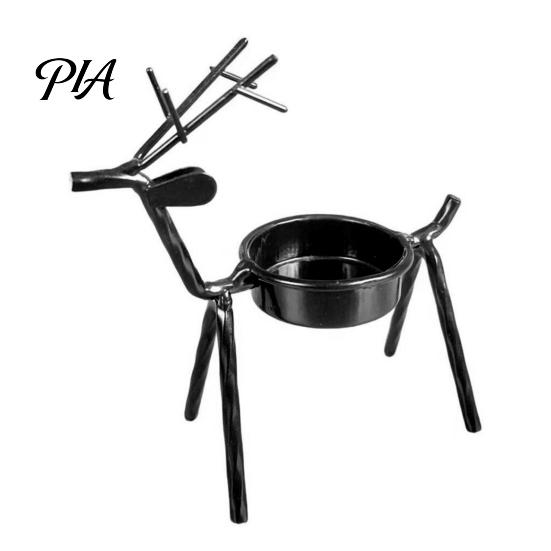 Sturdy Weighted Base Candle Holder Deer Shape Holder, Metal Tealight Stand for Dining Table Wedding Centerpiece, Decorative Antler Ornament