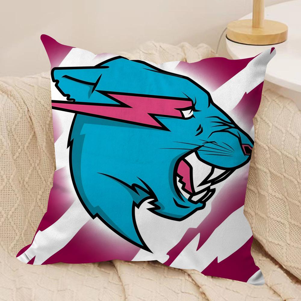 Funny MrBCute BBeasts Cushion Cover Short plush Doublesided Print Square Throw Pillow Covers Sofa Home Cushion Decor