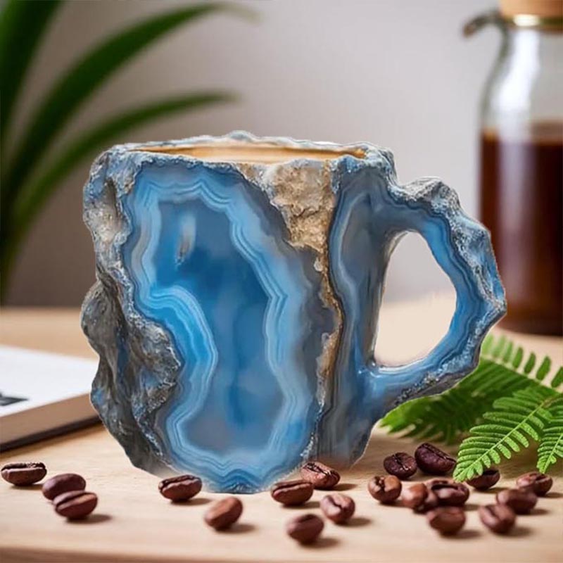 Роскошная кофейная кружка из минерального хрусталя, 8-цветная кружка из натурального оникса, новинка — кофейные чашки и кружки из минерального хрусталя, разноцветная кофейная кружка из агата