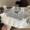 Korean Style Girls' Summer Lace Patchwork T-shirt & Skirt Set - Trendy 2025 Collection