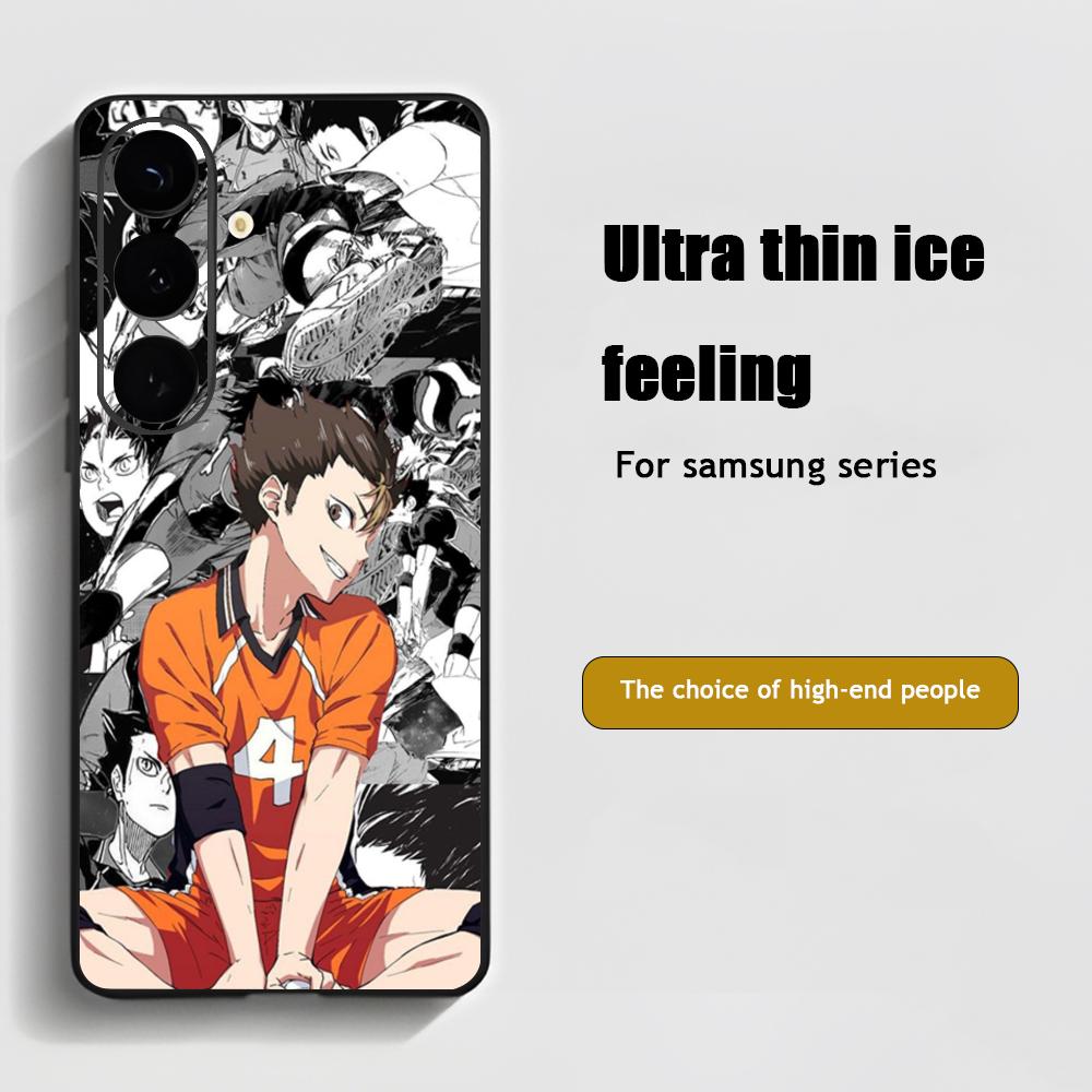 Чехол для телефона Haikyu Аниме Нисиноя Юу Для Samsung Galaxy S25 S24 S23 S22 S21 S20 Plus Ultra Note20 Мягкий Черный