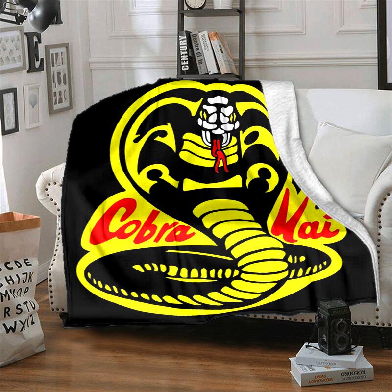Cobra Kai Flannel Blanket Soft Warm All-Season Throw, Design for Camping, Car Travel, Hiking Sofa, Bed, Office Perfect Gift for Parties