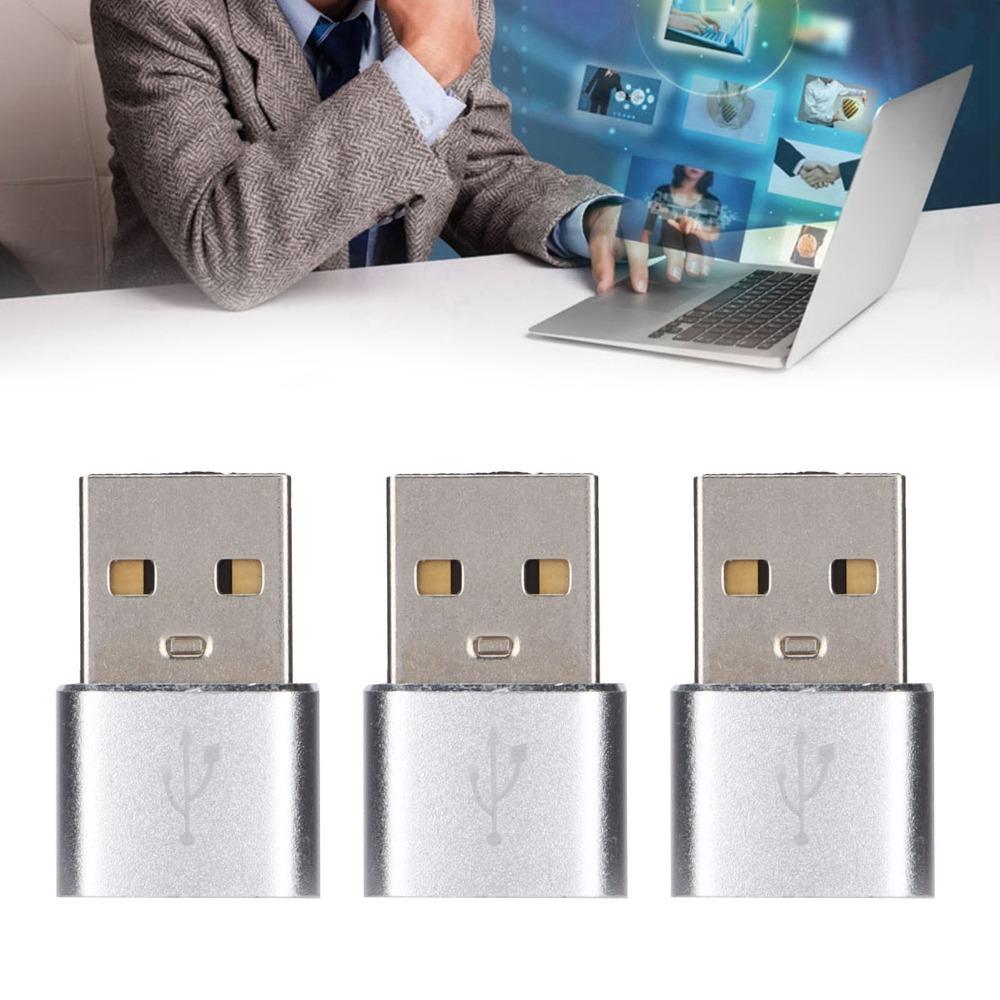 3PCS Plug and Play USB 2.0 Male to TypeC Female Adapter Computer Use