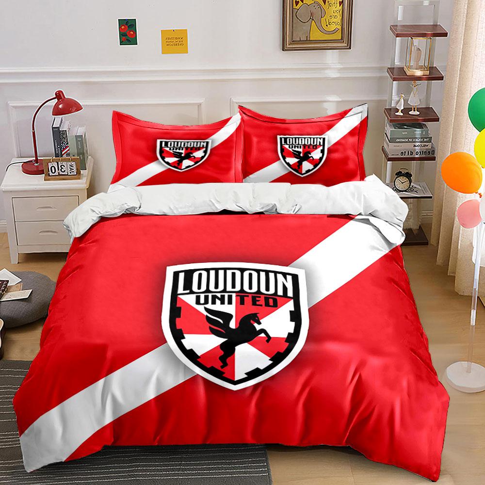 Loudoun United Logo Bedding Set Bedding Duvet Cover Set Duvet Cover Pillowcases (1 * Duvet Cover 2 * Pillowcases, without duvet insert)