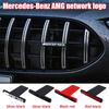 ILY2   3D ABS Matte Black Chrome Compact Front Grille Emblem Sticker For Mercedes Benz AMG W463 W464 W461 G63 G65 Badges Accessories