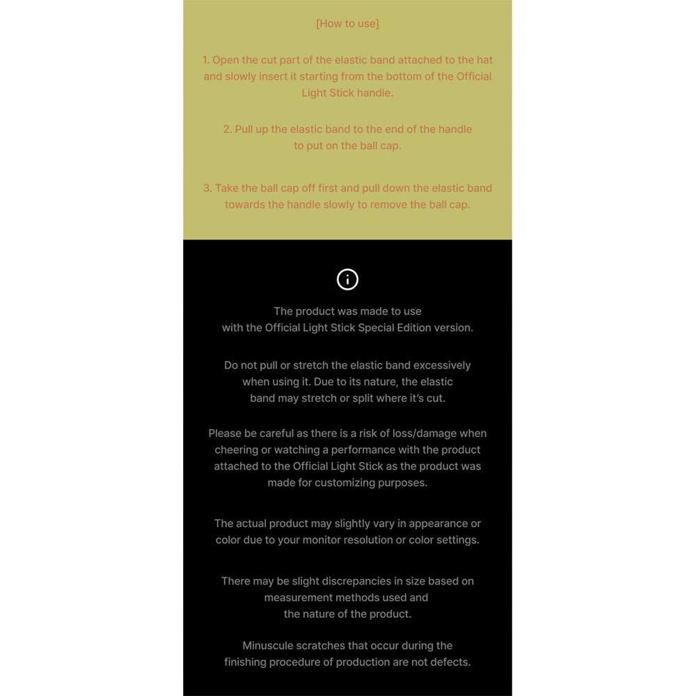 BTS Official Light Stick Ball Cap (HOPE ON THE STAGE)