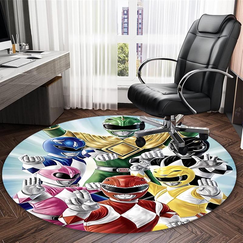 1pc Mighty Morphin Power Rangers2 Print Round Carpet Chair Round Carpet Suitable for Bedroom Living Room Home Decorative Carpet
