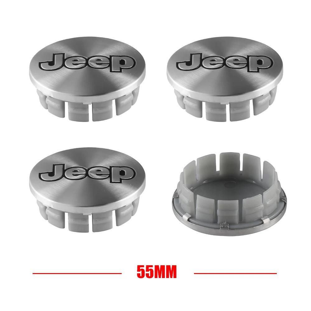 For Jeep 4pcs Car Styling Hub Caps Cover Car Wheel Center Wheel Hubcaps Accessories For Jeep Renegaed Compass Grand Cherokee