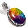 Подвеска из натурального радужного солнечного кварца ручной работы из стерлингового серебра 925 пробы 2,21 дюйма A4T20