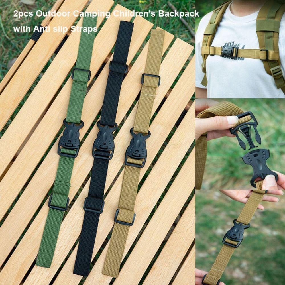 2pcs Dual Release Adult Backpack Chest Harness Strap  Outdoor Camping Accessories