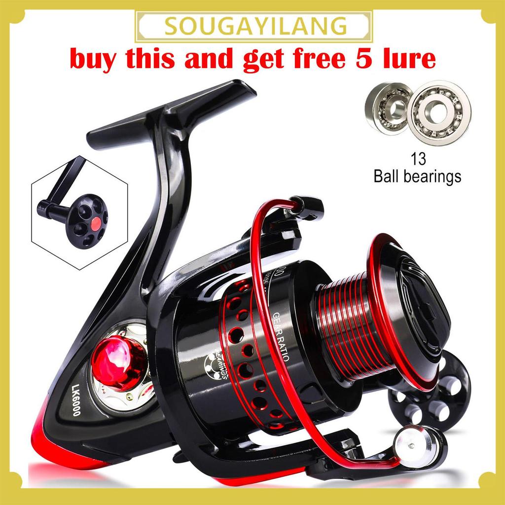 SOUGAYILANG Spinning Fishing Reel 13BB Light Weight Ultra Smooth Spinning Casting Left/right Fishing Reels