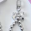 Fashion Bowknot Keychain Pendant Sweet Cute Beaded Keyring Hanging Decorations for Purse Bag Backpack Handbag Wallet