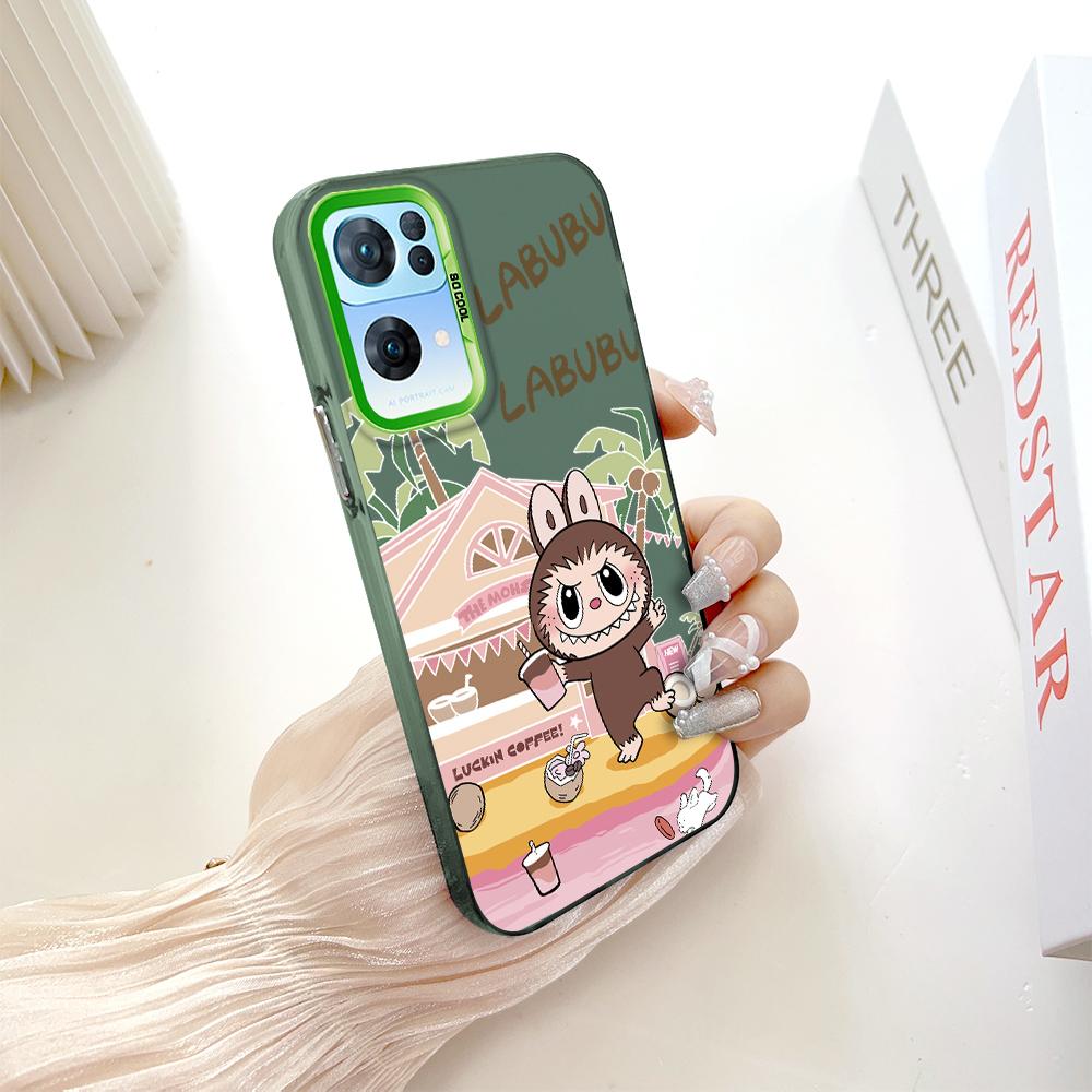 Окрашенный узор, цветной серебристый, двухсторонний, жесткий, противоударный чехол для телефона с защитой от падений для OnePlus OPPO Reno Realme