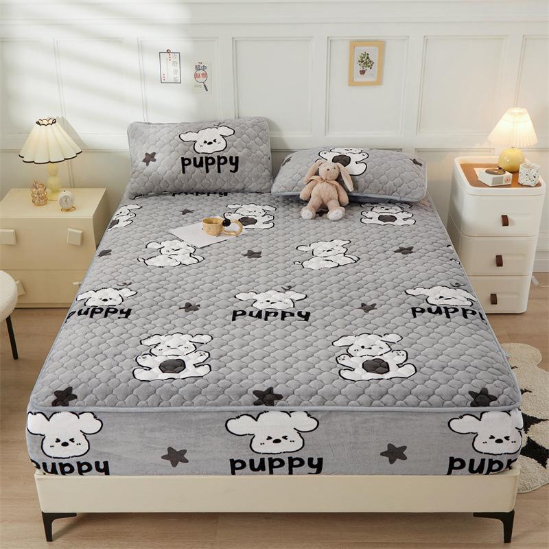 Новые стеганые простыни из молочного бархата, приятное для кожи антибактериальное покрывало с принтом, чехол для кровати, защитный чехол Simmons