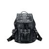 New Fashionable Retro Backpack with Personalized Skull Head and Riveted Diamond Set Large Capacity