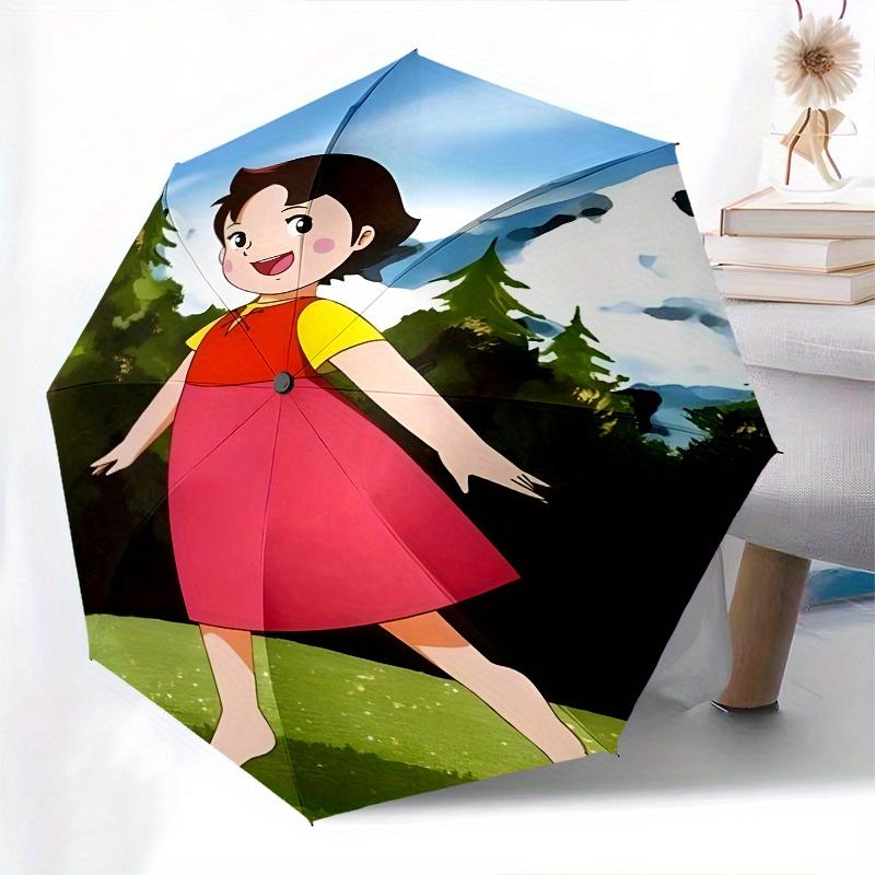 Girl,Heidi Automatic Folding Umbrella 8 Ribs Lightweight Design, Durable Iron Frame, Compact and Portable, Ideal Birthday or Christmas Gift
