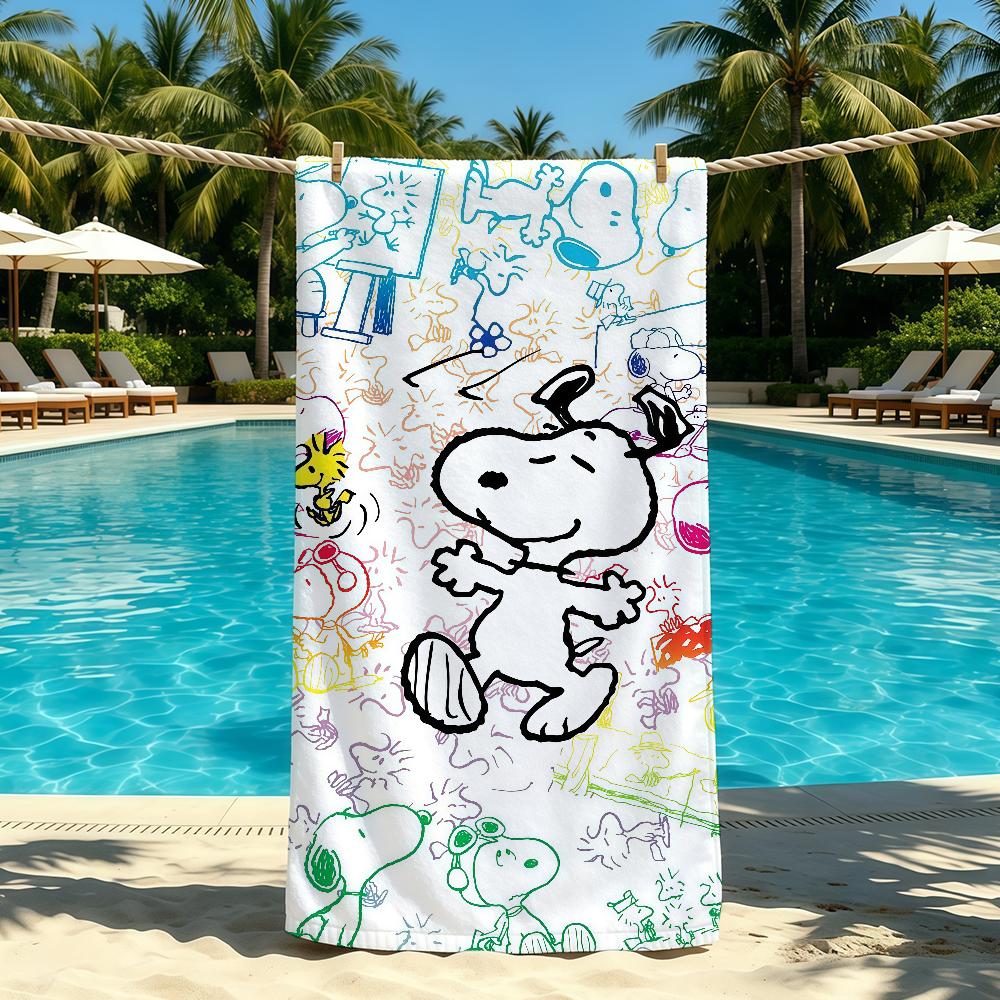 Милое полотенце с рисунком для улицы S-SnoopyS-ES Полотенце для кемпинга и пляжа Супервпитывающее Быстросохнущее Летнее полотенце