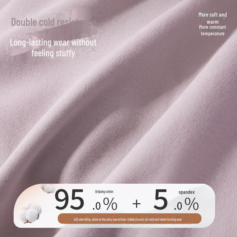 Комплект термобелья унисекс 250 г: Плотный, круглый вырез, начесанный чистый хлопок для осеннего тепла