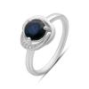 Серебряное кольцо с натуральным сапфиром 1.836ct, фианитами, вес изделия 3,11 гр (2178729)