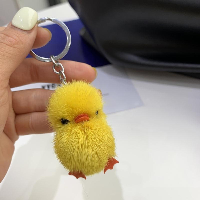 Cartoon Plush Helmet Duck Keychains for Car Key Handbag Pendant Key Chains Fashionable Keychain Cute Key Ring Small Gift