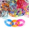 20pcs Ins Retro Rainbow Buckle Acrylic Long Chain Beads For Men Women Curb Cuban Link  Jewelry Making DIY Bracelet Necklace