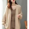 Solid Color Knitted Cardigan 2023 Autumn and Winter New Fashion Loose Lazy Style Sweater Women's Coat