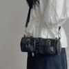 Стильные женские сумки через плечо, универсальные, черные, из искусственной кожи, пикантные, для девушек, сумки под мышками, индивидуальные, панк, женские сумки на ремне с завязками