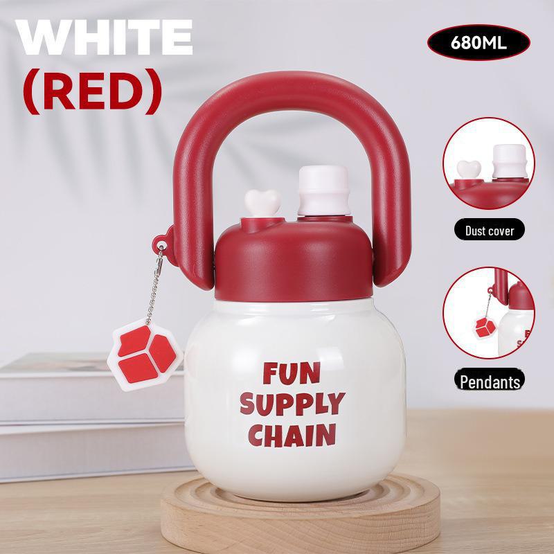 Portable Large-Capacity Cute Straw Cup for Girls