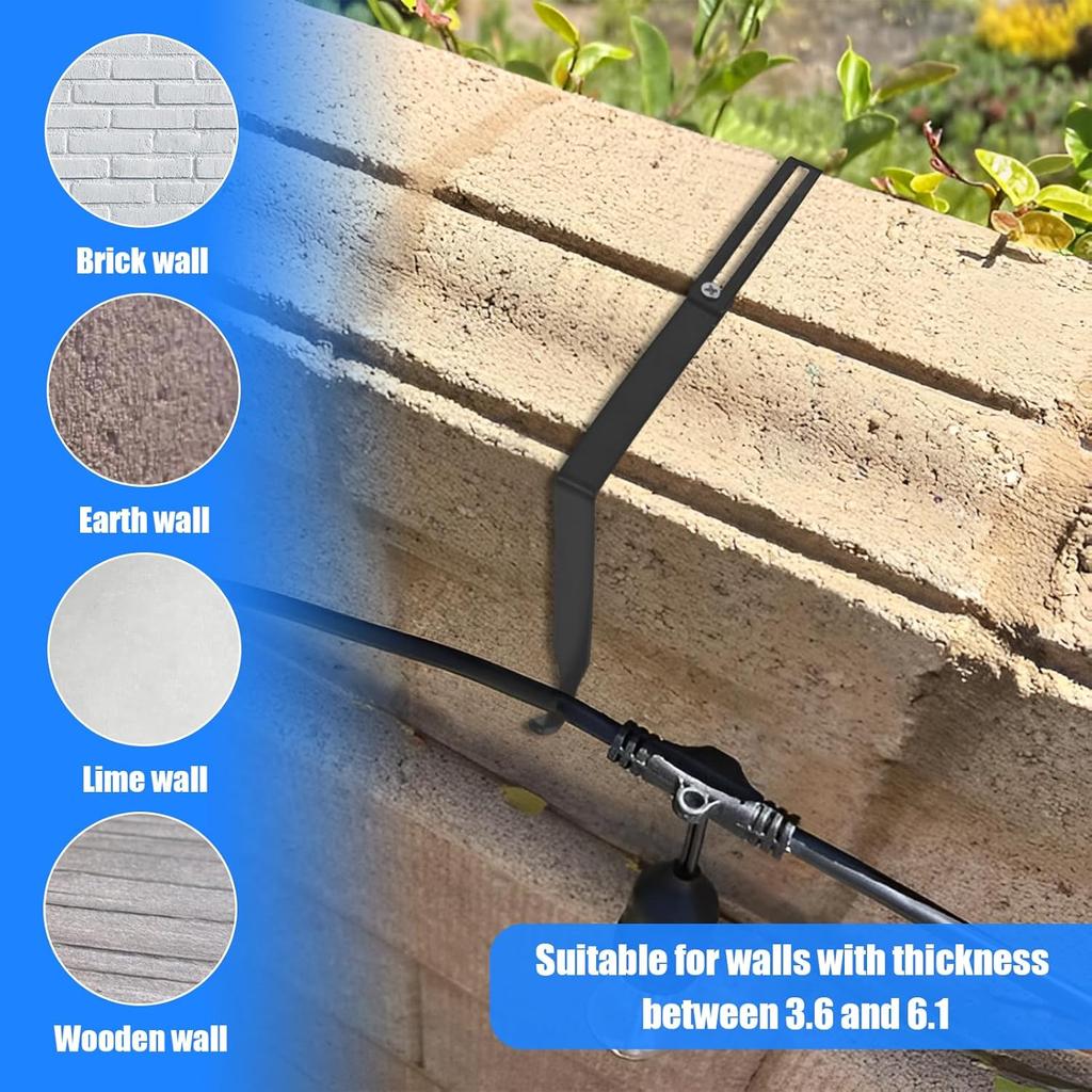 Adjustable Outdoor Light String Hooks for 3.2 - 6 inch Concrete Cinder Block Wall and Fences, 5 Pcs Metal No Drill String Light Hangers, Outside