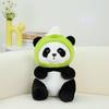 Adorable Panda Plush Toy With Frog Ice Cream And Bee Headpiece For Fun Gifts