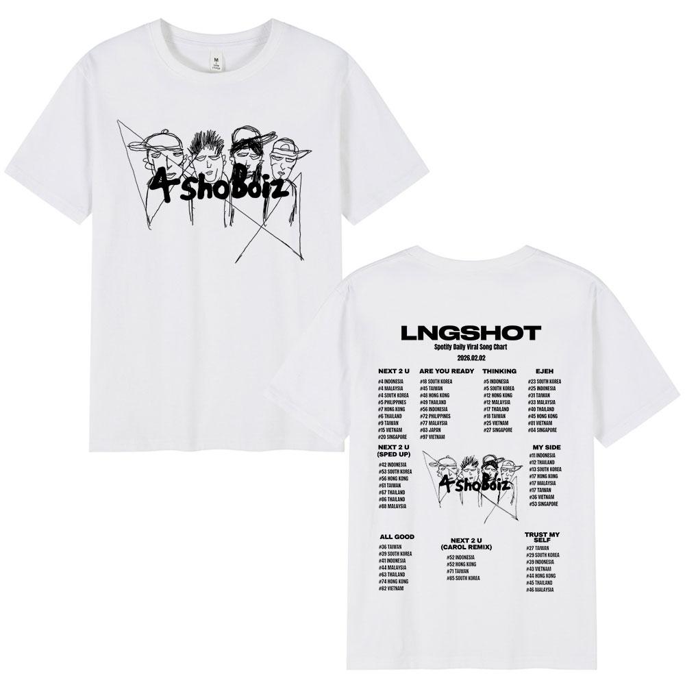 Korean KPOP Group Hip Hop Lngshot Tshirt Summer UNISEXs Retro Fashion Tshirt Casual Short Sleeve Cotton Oversized Tshirt