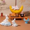 Cute Mid-Autumn Festival MooncakesRabbitsAnimal Garden Landscaping Decorations Accessoriesand Small Desktop Ornaments