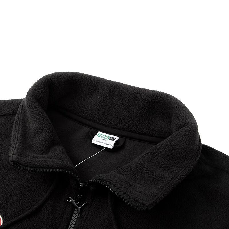 Puma Новогодний логотип вышитый открытый теплый воротник стойка флисовая куртка женская куртка черный 625838-01
