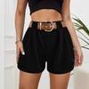 Женские летние новые повседневные шорты с высокой талией и широкими штанинами в стиле Temperament Pure Color
