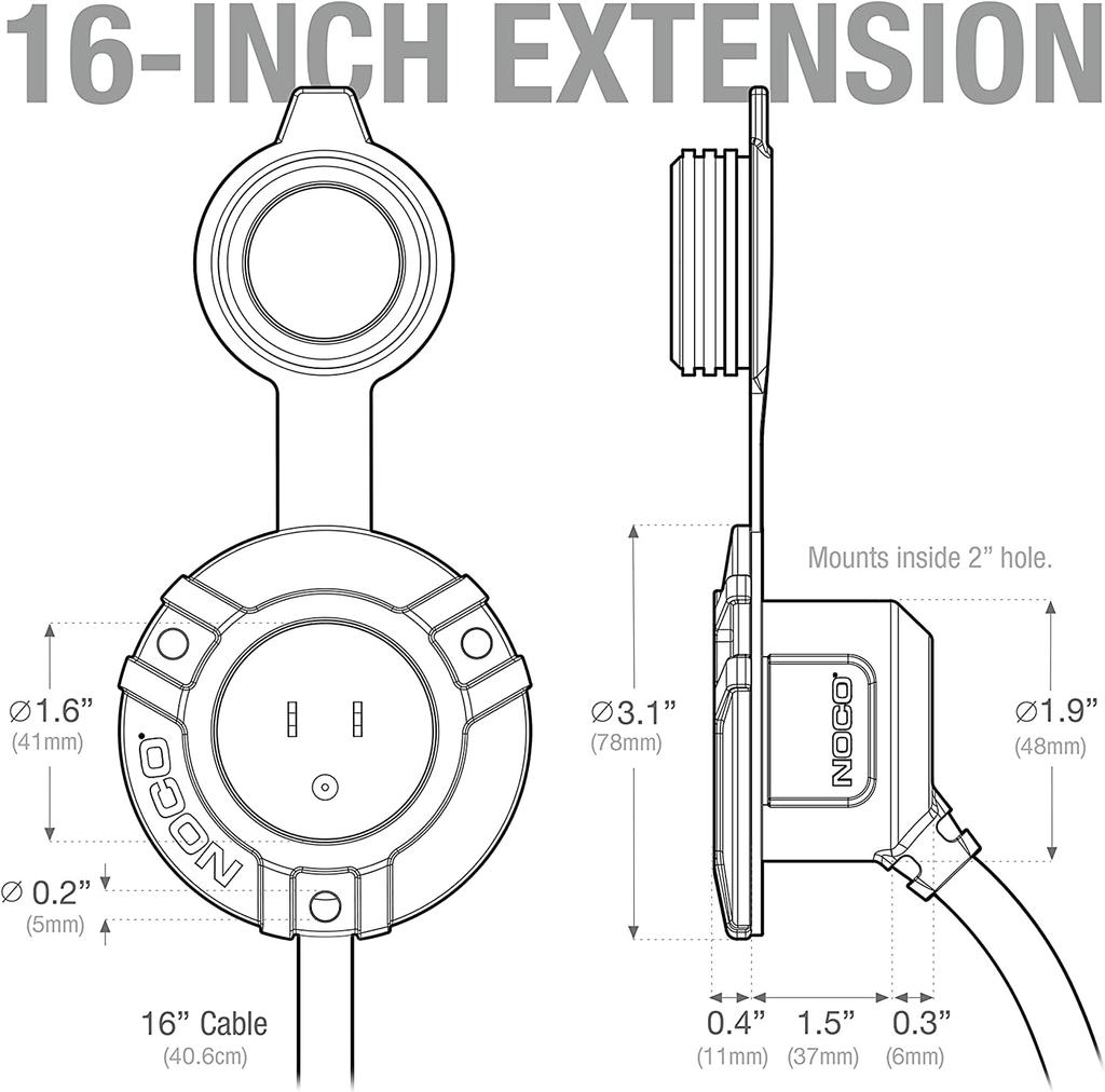 NOCOGeniusgcp1 Black 13Amp125VAC Port Plug