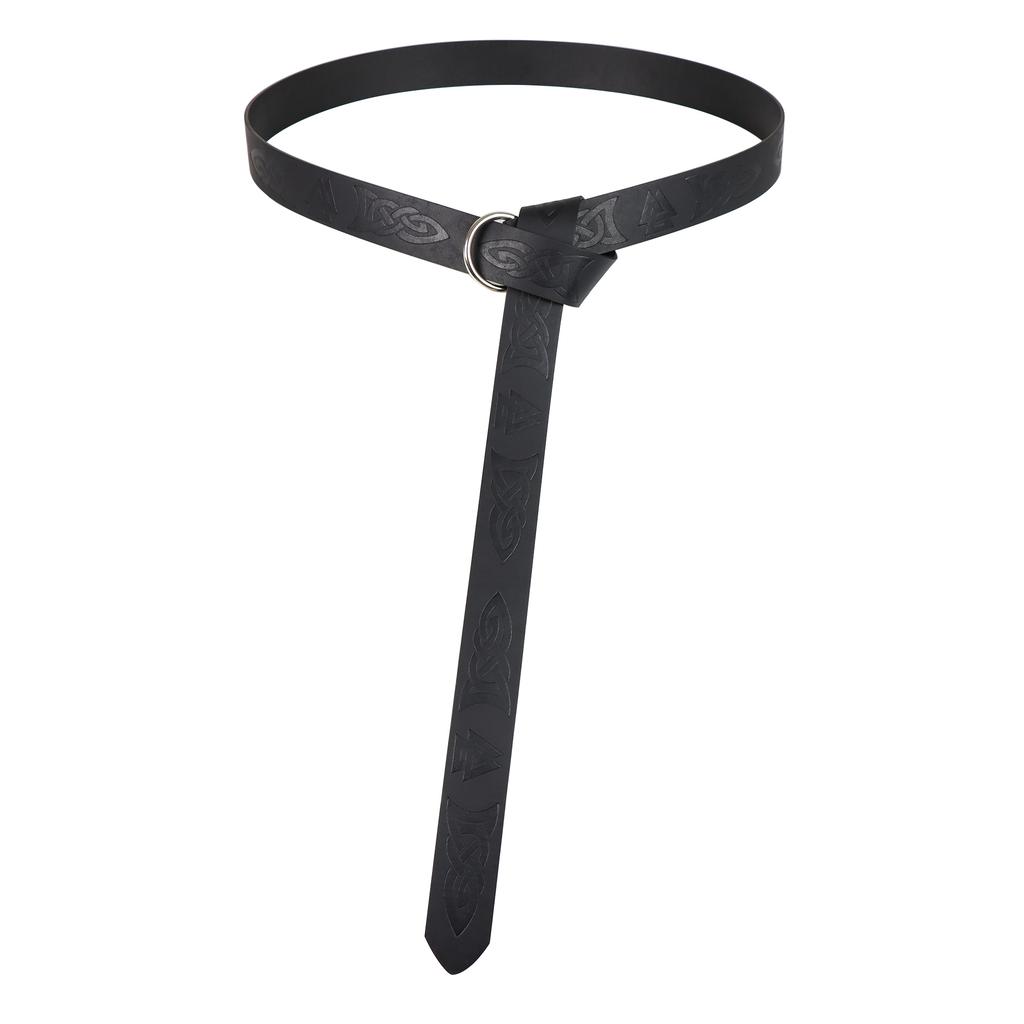 Ренессансный пояс из ПУ кожи, пояс с принтом для косплея викинга, для костюмов средневековой ренессансной ярмарки