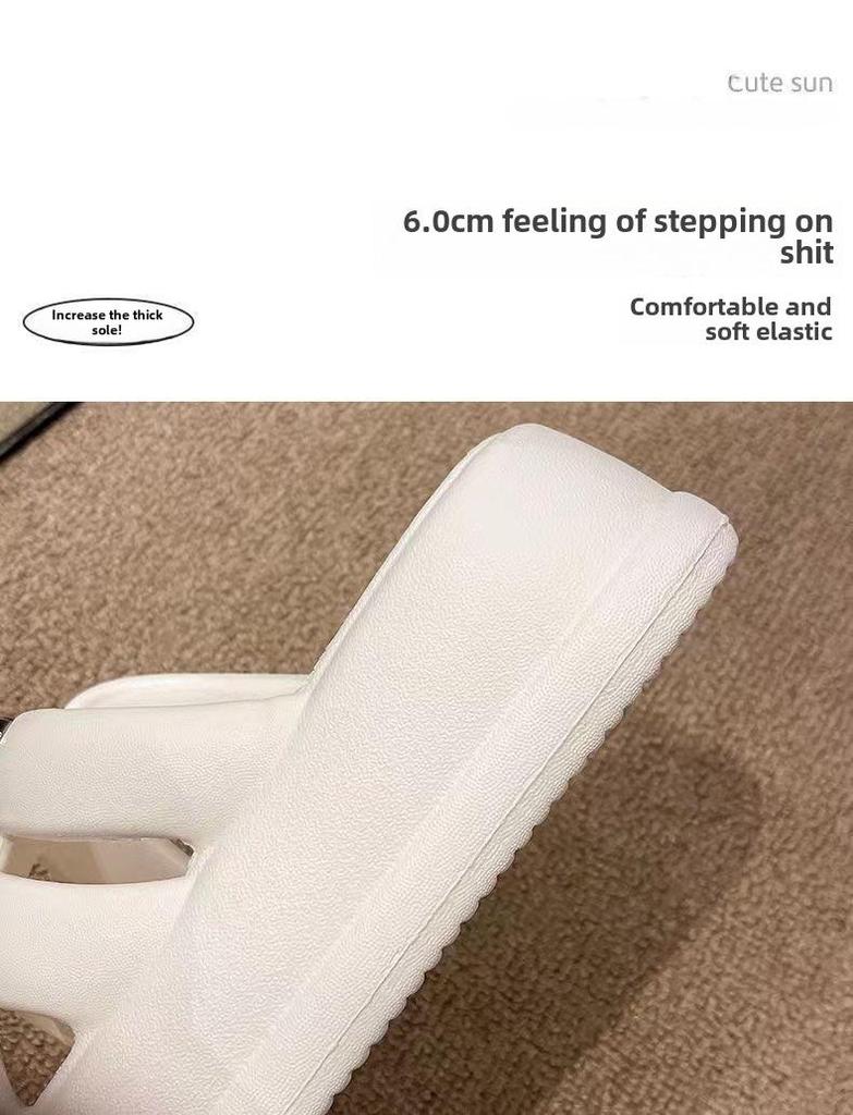 Женские летние тапочки EVA 2024 года: Повседневные, нескользящие, на толстой подошве, увеличивающие рост модные сандалии для отдыха на природе и пляжа.