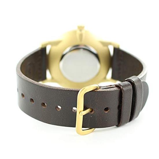 Унисекс Falken Smoseco коричневые кожаные золотые часы [Toriwa] мужские женские FAST110-CL010413 [Товар]