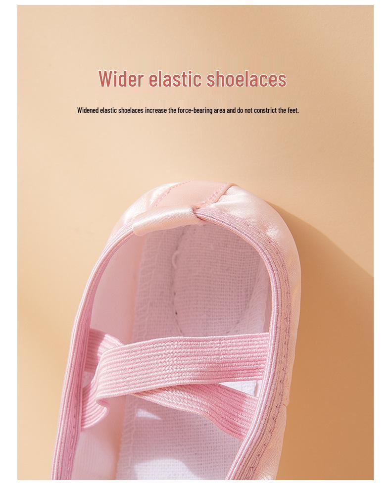 Эльза Розовые Балетки с Кошачьей Лапкой для Девочек - Мягкая Подошва, Танцевальная Обувь без Шнурков