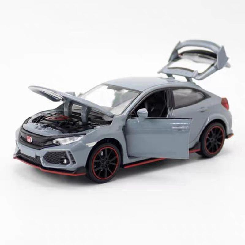 FIQ1 1:32 HONDA CIVIC TYPE-R Металлическая модель автомобиля Литье под давлением и игрушечные транспортные средства Металлическая модель спортивного автомобиля Звук и свет Коллекция Подарок для детей