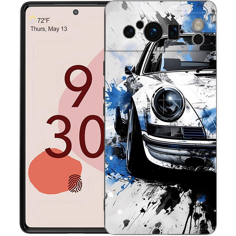 Япония JDM Спортивные Автомобили Чехол для Телефона Для Google Pixel 9 8 7 6 Pro XL 8A 7A 6A ТПУ Оболочка Мягкий Ударопрочный Черный Чехол