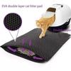 Double Layer Filtered Cat Litter Mat EVA Washable Anti Stripping Cat Litter Anti Splash Mat Cat Toilet Mat Large Cat Litter Mat