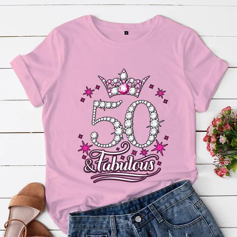 This Queen th Birthday Funny Women TShirt Fashion Casual Short Sleeve ONeck Streetwear Tees and Fabulous Summer Tops