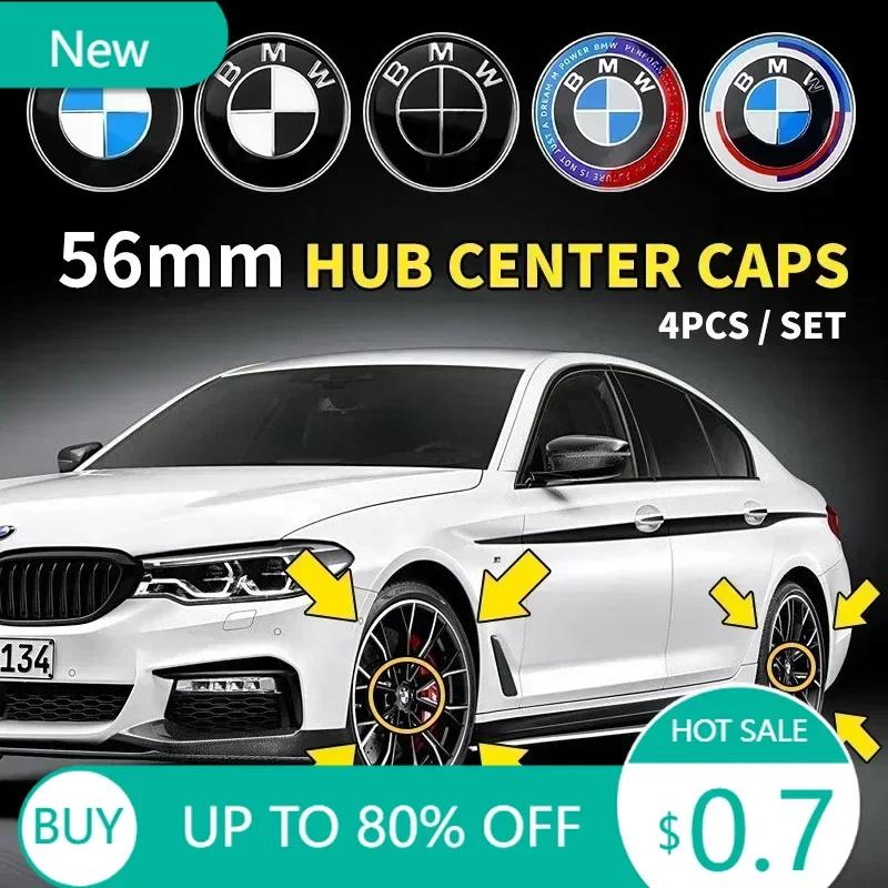 New 4pcs 56mm Car Wheel Center Cap Logo Hub Badge Rims Cover For BMW E38 E60 E90 E93 F20 F30 X3 X5 Blue White Black Anniver
