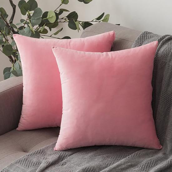 2 шт., высококачественные наволочки, против морщин, прочные, не выцветают, удобные, плюшевые, квадратные чехлы на подушки