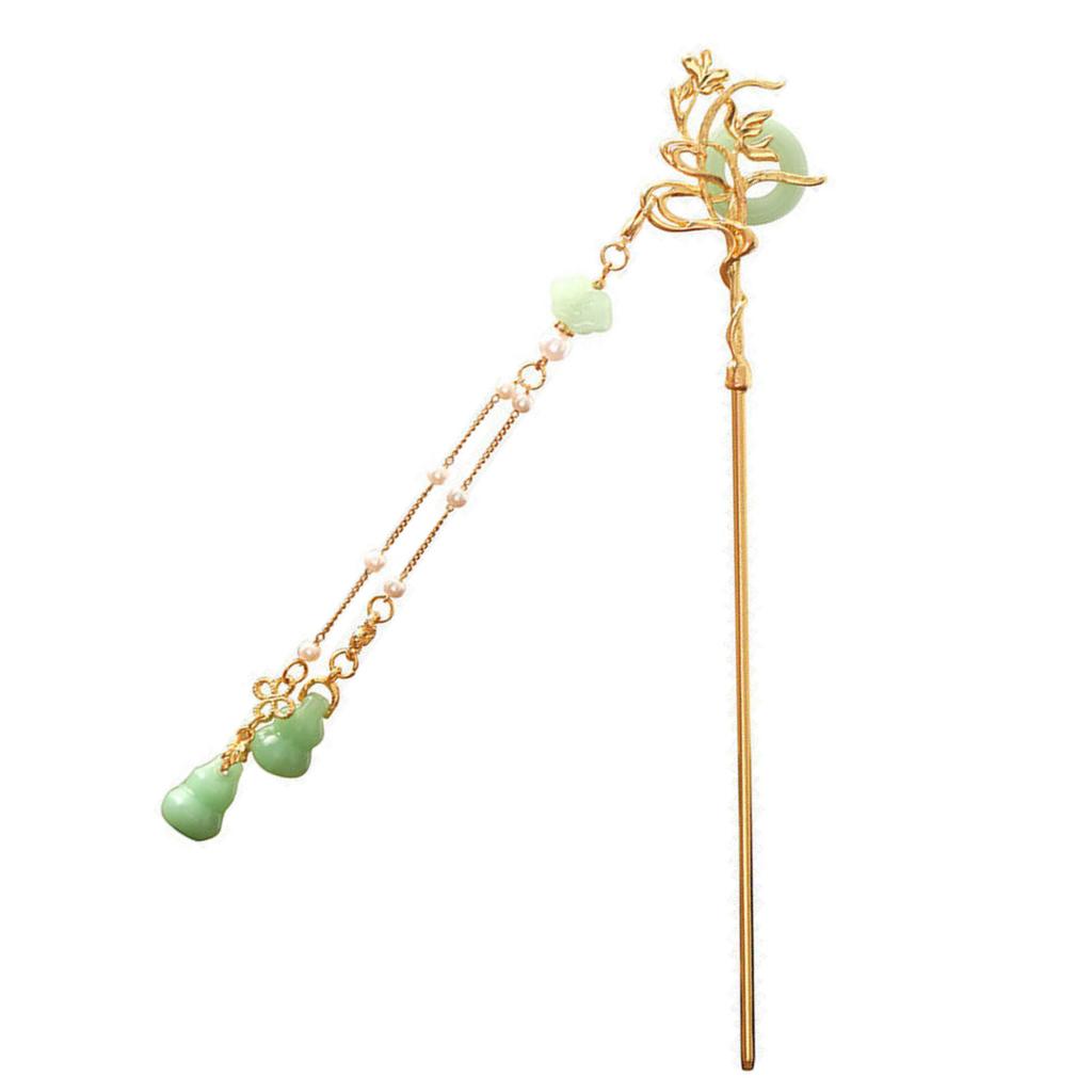 Chinese Style Hair Sticks Vintage Long Tassel Hair Chopsticks with Glaze for Bun Hair Accessories