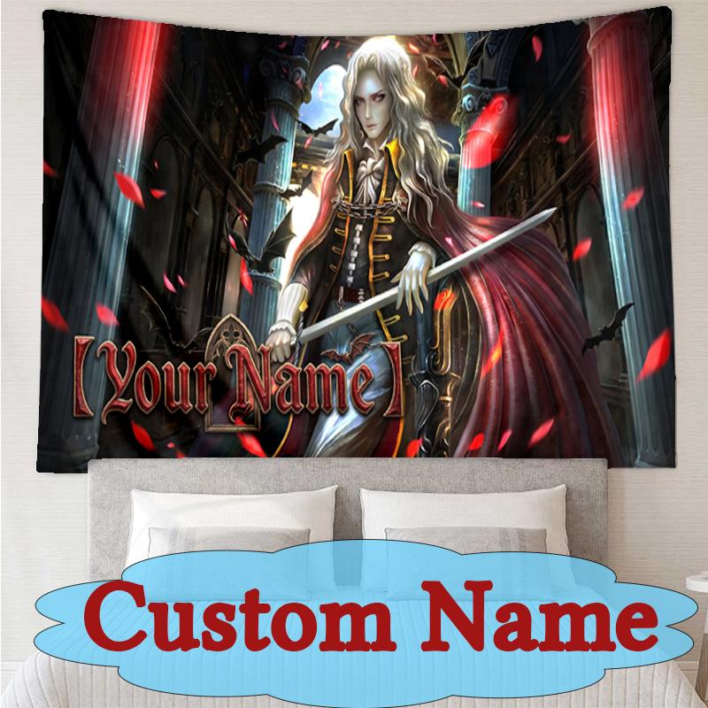 [Custom Name Tapestry]Legends Valor Hero Tapestry Wall Hanging Tapestry for Game Room Study Room Bar Hotel Decor