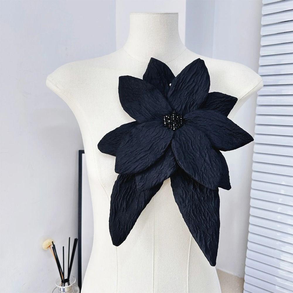 DIY Sew Brooch Applique White Nail Beaded Fashion Dress Clothing Accessories Patch Women
