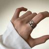 Retro Multi-layer Heart Ring for Women - Unique, Openable, Hip Hop Style, Perfect for Index Finger