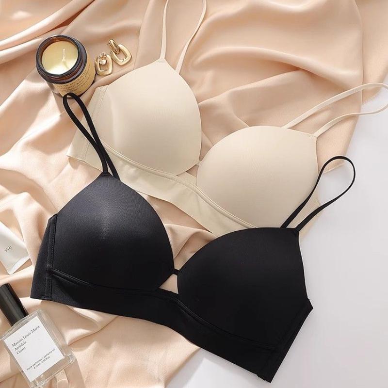 Бесшовное нижнее белье с глубоким V-образным вырезом, тонкое, с эффектом пуш-ап, без косточек, ощущение «обнаженности», удобное, без следов